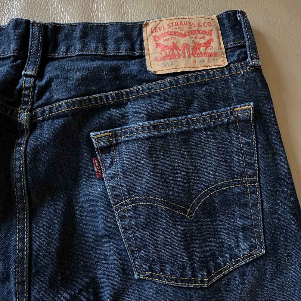 Levi's Men's Straight Jeans - Dark Blue - Picture 5 of 16